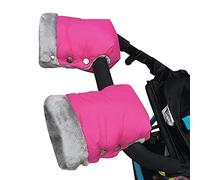 SONARIN Pram Hand Muff,Warm Winter Fleece Pushchair Hand Gloves Hand Warmer Waterproof Windproof Baby Stroller Gloves Mittens Handmuff Universal for Stroller Buggy Pushchair(Pink)