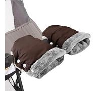 SONARIN Pram Hand Muff,Warm Winter Fleece Pushchair Hand Gloves Hand Warmer Waterproof Windproof Baby Stroller Gloves Mittens Handmuff Universal for Stroller Buggy Pushchair(Brown)