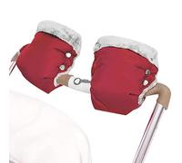 SONARIN Pram Hand Muff,Warm Winter Fleece Pushchair Hand Gloves Hand Warmer Waterproof Windproof Baby Stroller Gloves Mittens Handmuff Universal for Stroller Buggy Pushchair(Red)