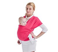 SONARIN Premium Baby Sling Wrap Baby Carrier,Suitable for Newborns, Infants & Toddlers,Soft Cotton and Comfort Spandex,One Size Fits All(Rose Red)