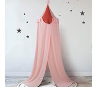 SONARIN Premium Bed Canopy Round Dome,100% Cotton,Nursery Room Decorations,Cotton Mosquito Net,Kids Princess Indoor Outdoor Play Reading Tents,Bedroom Bed Decoration Height 240cm/94.5in(Pink)