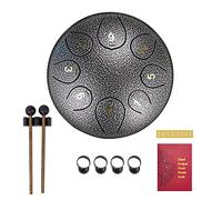SONARIN Steel Tongue Drum 8 Notes 6 Inches,Percussion Instrument Handpan Drum with Drum Bag,2 Drumsticks,Music Score,4 Finger Picks,Tank Drum for Musical Education Concert Yoga Meditation(Silver)