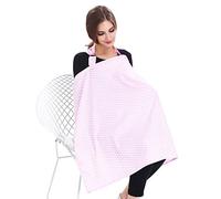 SONARIN Stripes Premium Breastfeeding Nursing Covers,4 in 1 Multifunction,with Storage Bag & Towel Corners,Nursing Scarf,Breathable & Lightweight(Pink)