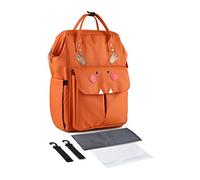 SONARIN Stylish Large Capacity Baby Changing Bag Backpack,Multifunctional Waterproof Travel Diaper Bag Nappy Changing Bag with Changing Mat & Stroller Straps for Mom & Dad(Orange)