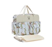 SONARIN Stylish Large Capacity Baby Nappy Changing Tote Bag,Waterproof Baby Changing Bag Satchel Messenger Bag Portable Travel Diaper Bag with Shoulder Strap & Changing Mat(Deer)