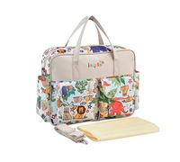 SONARIN Stylish Large Capacity Baby Nappy Changing Tote Bag,Waterproof Baby Changing Bag Satchel Messenger Bag Portable Travel Diaper Bag with Shoulder Strap & Changing Mat(Animals)