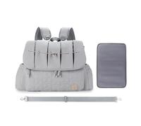 SONARIN Stylish Waterproof Diaper Bag Backpack, Large Capacity Travel Nappy Changing Bag with Changing Pad & Convertible Strap (Grey, 42*12*30CM)