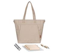 SONARIN Waterproof Large Capacity Baby Nappy Changing Tote Bag,Multifunctional Baby Changing Bag Satchel Messenger Bag Travel Diaper Bag with Stroller Straps & Changing Mat(Khaki)