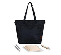 SONARIN Waterproof Large Capacity Baby Nappy Changing Tote Bag,Multifunctional Baby Changing Bag Satchel Messenger Bag Travel Diaper Bag with Stroller Straps & Changing Mat(Black)