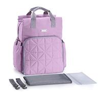 SONARIN Waterproof Multifunction Baby Nappy Changing Backpack with Changing Mat,Stroller strap,Laptop shockproof Bag,Diaper Bag with Bottle Insulated Bags,Large Capacity,Machine washable(Light Purple)