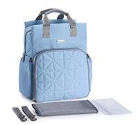 SONARIN Waterproof Multifunction Baby Nappy Changing Backpack with Changing Mat,Stroller Strap,Laptop Shockproof Bag,Diaper Bag with Bottle Insulated Bags,Large Capacity,Machine Washable(Blue)