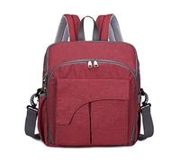 SONARIN Waterproof Multifunction Baby Nappy Changing Backpack with Front Baby seat,USB Interface,Diaper Bag with Bottle Insulated Bags,Large Capacity,Machine Washable,Stylish and Durable(Red)