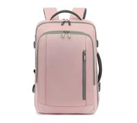 SONARIN Waterproof Travel Backpack,Expandable 22-31L Carry On Cabin Bag Hand Luggage Bag 17.3 Inch Laptop Backpack Business Rucksack Casual Daypack with USB Port for Men Women(Pink)