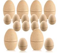 Sonarun 18 Pcs 3.15 Inch 6 Inch Paper Easter Eggs Blank Brown Mache Eggs Paper Eggs Empty for DIY Crafting Easter Hunting Party Favors,2 Size