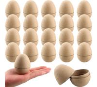 Sonarun 24 Pack Paper Easter Eggs 3.2 Inch Paper Mache Egg DIY for Craft Hunt Party Favors Easter Basket Stuffers
