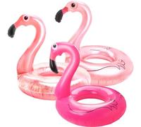 Sonarun 3 Pack 47 Inch Inflatable Flamingo Pool Float Blow Up Flamingo Pool Tube Pool Raft Lounge Inflate Flamingo Swim Ring for Adult Summer Beach Pool Party (Color Style 2)