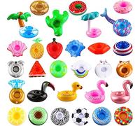 Sonarun 30 Pack Inflatable Drink Holders Pool Cup Coasters Drinking Cup Holder Float with Air Pump for Swimming Pool Beach Holiday Party Favors