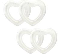 Sonarun 4 Pack Inflatable Swim Rings Float Heart Shaped Swimming Circle Pool Floats for Adults Pool Beach Party Supplies, 47.2 x 39.4 Inch (White)