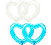 Sonarun 4 Pack Inflatable Swim Rings Float Heart Shaped Swimming Circle Pool Floats for Adults Pool Beach Party Supplies, 47.2 x 39.4 Inch (Blue, White)