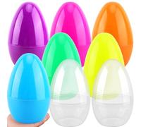 Sonarun 8 Pcs 10 Inch Large Plastic Easter Eggs Jumbo Fillable Eggs Bulk Oversized Colorful Easter Egg Empty for Easter Decor,7 Colors