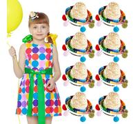 Sonarun 8 Pcs Mini Sombrero Hair Clips Mexican Cinco De Mayo Hairpins Mexican Festival Hair Clips Headbands for Cinco de Mayo Luau Party Supplies Mexican Decor