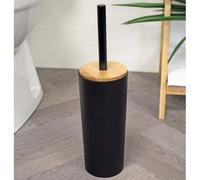 Sonata Black 4 Pcs Bathroom Accessory Set Resin Bamboo Freestanding (Toilet Brush & Holder)