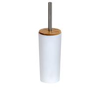 Sonata White 4 Pcs Bathroom Accessory Set Freestanding Resin Bamboo (Toilet Brush & Holder)