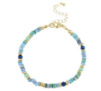 Sonateomber Gold Gemstone Beaded Bracelets for Women, Boho Handmade Stackable Crystal Natural Stone Bracelet Summer Beach Bohemian Jewelry Gift, 5.5 UK, Stainless Steel, no gemstone