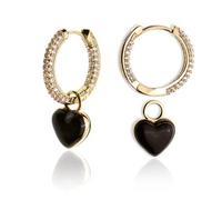 Sonateomber Small Heart Gold Hoop Earrings for Women - Sparkly Huggie Ring Circle Daily Jewelry Gift for Christmas Party, Stainless Steel, Cubic Zirconia