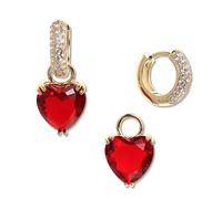 Sonateomber Small Heart Gold Hoop Earrings for Women - Sparkly Huggie Ring Circle Daily Jewelry Gift for Christmas Party, Stainless Steel, No Gemstone