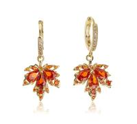 Sonateomber Small Hoop Dangle Earrings for Women, Trendy Dainty Rhinestone CZ Dangling Prom Wedding Leaf Flower Snowflake Butterfly Starfish Fashion Jewelry Gift, S, Gold Plated Brass, Silver, Cubic