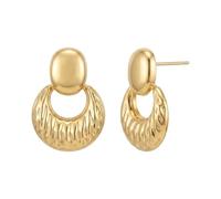Sonateomber Statement Pearl Twisted Dangle Drop Earrings for Women - Chunky Vintage Geometric Earing Hypoallergenic Everyday Prom Wedding Fashion Jewelry Gifts, One Size, Brass, No Gemstone