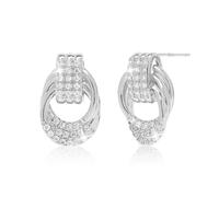 Sonateomber Statement Pearl Twisted Dangle Drop Earrings for Women - Chunky Vintage Geometric Earing Hypoallergenic Everyday Prom Wedding Fashion Jewelry Gifts, Brass, Cubic Zirconia