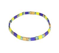 Sonateomber Summer Candy Colors Tila Flat Seed Beads Stretch Strand Bracelet for Women Girls - Trendy Unique Friendship Handmade Mixed Colorful Square Beaded Miyuk Link Bracelets Stackable Jewelry
