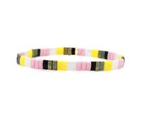 Sonateomber Summer Candy Colors Tila Flat Seed Beads Stretch Strand Bracelet for Women- Trendy Unique Friendship Handmade Mixed Colorful Square Beaded Miyuk Link Bracelets Stackable Jewelry Gifts, M