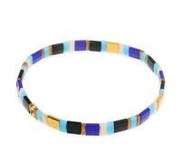Sonateomber Tila Flat Beaded Stretch Bracelets for Women, Trendy Stackable Colorful Beads Bracelet Outfit Accessories Jewelry Gift, 5.5 UK, Stainless Steel, no gemstone