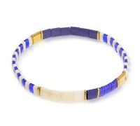 Sonateomber Tila Flat Beaded Stretch Bracelets for Women, Trendy Stackable Colorful Beads Bracelet Outfit Accessories Jewelry Gift, 5.5 UK, Stainless Steel, no gemstone