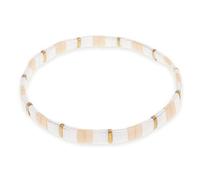 Sonateomber Tila Flat Beaded Stretch Bracelets for Women, Trendy Unique Handmade Stackable Mixed Colorful Square Beads Miyuk Link Bracelet Summer Jewelry Gift, 5.5 UK, Stainless Steel, no gemstone