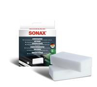 SONAX DIRT ERASER (2 pieces) - fine-pored special sponge for removing stubborn dirt deposits from plastic components in car interiors & exterior | Item No. 04160000