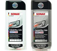 Sonax 1837550 500ml Colour Polish and Wax - White+Sonax 1837553 500ml Colour Polish and Wax - Silver