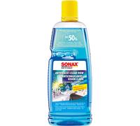 SONAX AntiFrost+ClearView Concentrate (1 Liter) makes up to 3 liters of winter windshield washer fluid, ready to mix immediately, streak-free, anti-lime effect | Item No. 03323000
