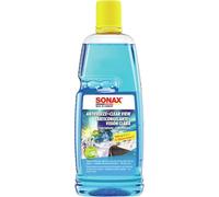 SONAX AntiFrost+ClearView Concentrate (1 Liter) makes up to 3 liters of winter windshield washer fluid, ready to mix immediately, streak-free, anti-lime effect | Item No. 03323000