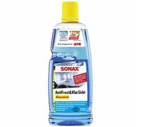 SONAX AntiFrost+ClearView Concentrate (1 Liter) makes up to 3 liters of winter windshield washer fluid, ready to mix immediately, streak-free, anti-lime effect | Item No. 03323000
