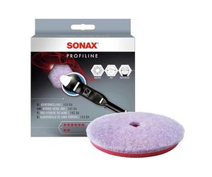 SONAX HybridWollPad 143 DA (1 piece) for eccentric polishing machines for removing deep scratches and matting, item no. 04938000