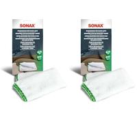 SONAX Microfibre Cloth for Upholstery+Leather 40x40 cm (1 piece) Premium microfibre removes dirt thoroughly | Item.No. 04168000 (Pack of 2)