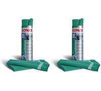 SONAX Microfibre Cloths Plus Inner + Disc (Pack of 4) Extremely Fine without leaving streaks, streaks and lint | Item No. 04165410