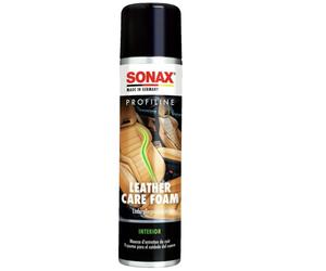 SONAX PROFILINE LeatherCare Foam (400 ml) - silicone-free cleaning and care foam for smooth leather: removes dirt, restores the colours. With real beeswax | Item No. 02893000