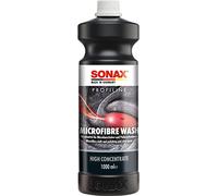 SONAX PROFILINE Microfibre Wash (1 liter) dissolves stubborn dirt from the fibres, softens the fibre structure & makes cloths fluffy again, Item No. 04523000