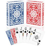 Sondeng 2 Pack Playing Cards Deck of Cards Professional Poker Set Jumbo Index Large Print Playing Card for Adults Seniors,Card Games for Night Party Playing Card for Family Companion Blue Red