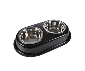 SONDEY Paris Prix Dog and Cat Bowl Double 21 cm Black